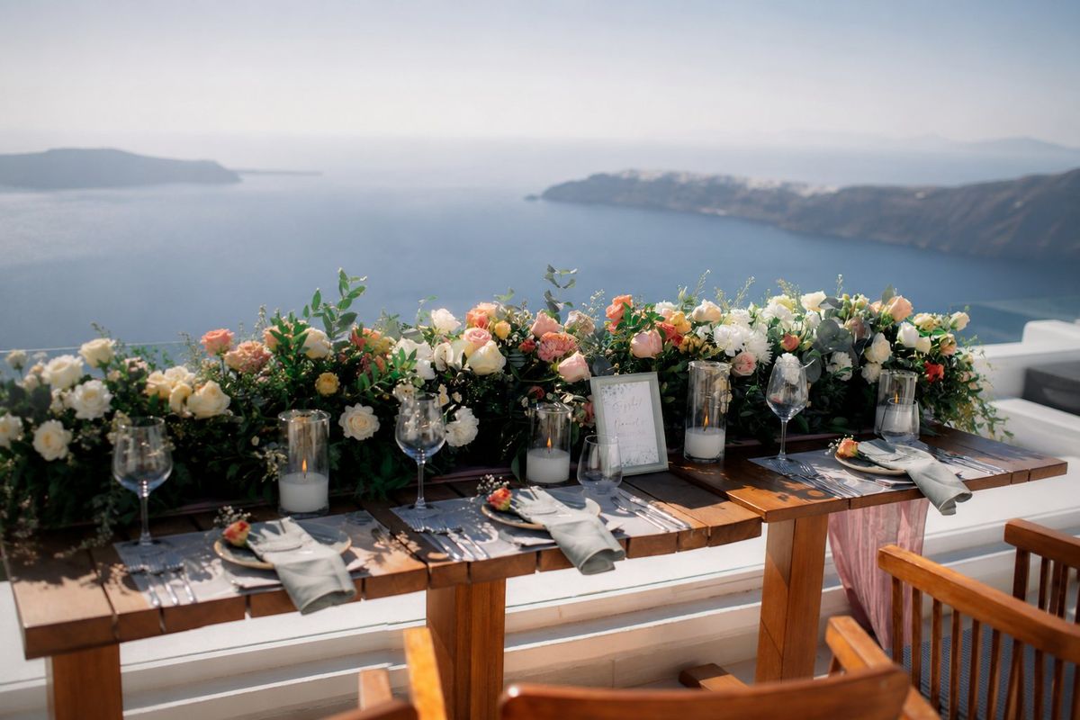Санторини wedding floristry