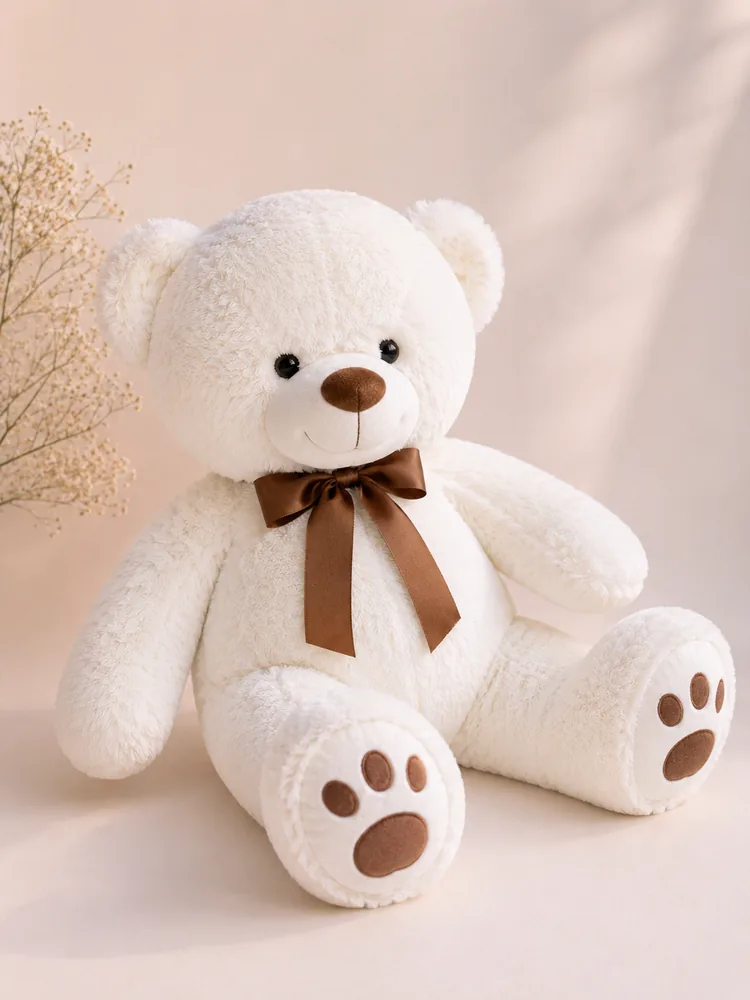 Snow — plush bear gift with a bouquet (Istanbul)